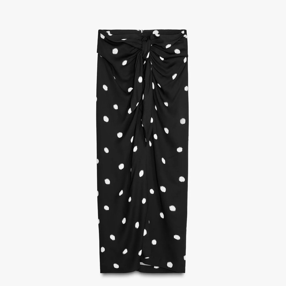 Zara ZW Collection Polka Dot Midi Skirt Medium